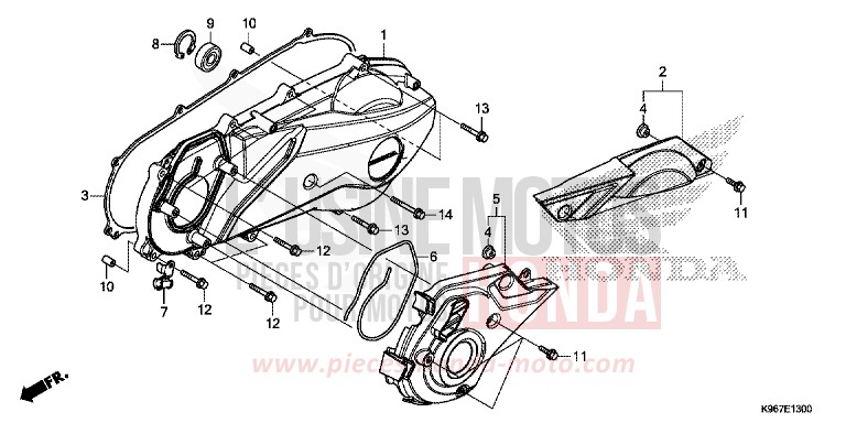 LEFT SIDE COVER for PCX 125 PEARL SPLENDOR RED (R369) from 2019